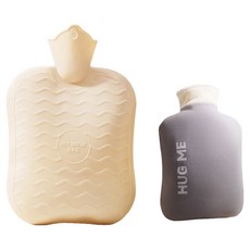 TLYS-J 注水式熱水袋/熱敷袋 1L 附灰色搖粒絨布套, 1個