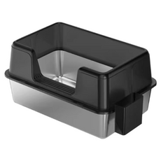 高精寵物 不鏽鋼貓砂盆, 銀黑色, 1個