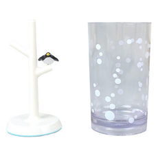 Hashy 透明漱口杯 附杯架 270ml, 企鵝, 1個