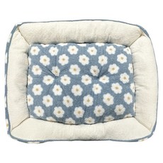 Dogfeet 暖綿綿方形睡床, 花朵藍, 1個