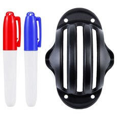 PGM Golf 高爾夫球三線劃線器 畫球器 + 紅色 + 藍色筆線筆 PG166, 黑色, 1組