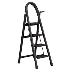 YUICARE 育護 加厚金屬折疊人字梯 4步梯 輕巧便攜 家用梯 黑色, 1個