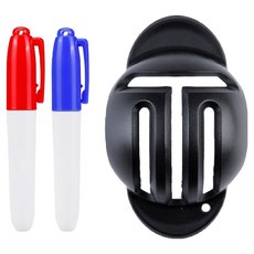 PGM Golf 高爾夫球T型劃線器/畫球器 + 畫線筆 2支, 劃線器 黑色 + 畫線筆 藍色 + 紅色, 1套