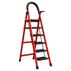 YUICARE 育護 加厚金屬折疊人字梯 6步梯 輕巧便攜 家用梯 紅色, 1個