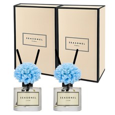 시즈넬 차량용 플라워 디퓨저 50ml 세트 스카이블루색 메리골드꽃, 2세트, 라일락