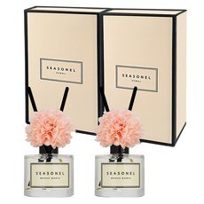 시즈넬 차량용 플라워 디퓨저 50ml 세트 핑크색 메리골드꽃, 2세트, 망고매니아