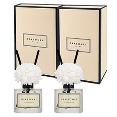 시즈넬 차량용 플라워 디퓨저 50ml 세트 화이트색 메리골드꽃, 2세트, 시트로넬라