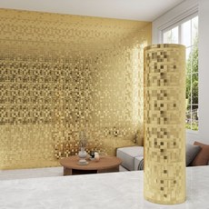 은희마법 럭셔리 인테리어 셀프 자체접착 메탈릭 벽지, 샴페인골드 모자이크