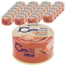캐츠랑 고양이 고메디쉬 간식캔, 혼합맛(참치/연어), 160g, 24개
