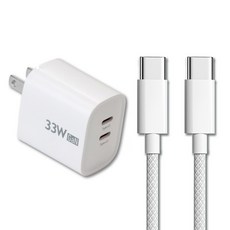 DTAudio 氮化鎵充電器 33W + iPhone17 快充線 2m, 白色, 1套