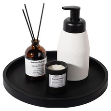 德普羅商務 圓形矽膠桌面託盤 多用途桌面收納盒 2入, 黑色