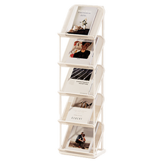 Inart 報紙雜誌傳單架 5層, 奶油色, 1個