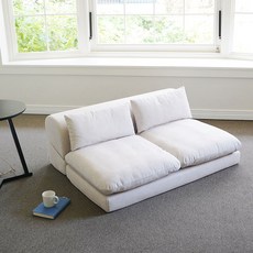 마루이 누보 와이드 프리미엄 조야 이지클린 모듈형 2인 좌식 소파베드 방문설치, 믹스 아이보리