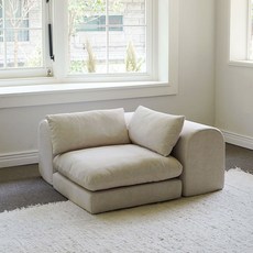 마루이 누보 와이드 프리미엄 조야 이지클린 모듈형 1인 코너형 좌식 소파베드 방문설치, 믹스아이보리