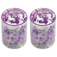 TODAY LIVING Retro Story 復古手帳裝飾花朵透明紙膠帶 楓葉, 紫藤花, 2個