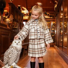 koko noko 兒童格紋口袋夾克