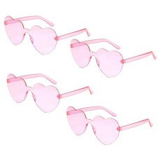 MaDaKkuMi 星星愛心太陽眼鏡 派對眼鏡 愛心, 淺粉色, 4個