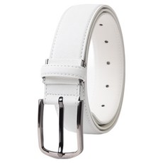 BLANC FLEUR 牛皮基本款高爾夫皮帶, 白色, 1個