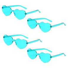 마다꾸미 별하트 선글라스 파티안경 하트, 라이트블루, 4개