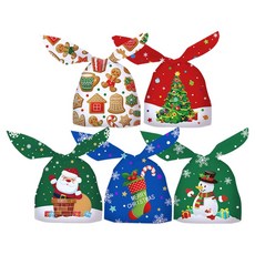 아이엔피 크리스마스 보자기형 구디백 5종 x 10p 세트 해피X MAS 14 x 23 cm, 1세트