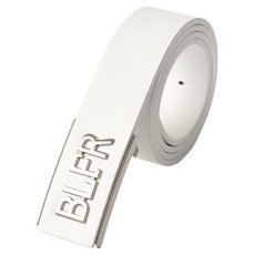 BLANC FLEUR 字母牛皮休閒高爾夫皮帶, 白色, 1個