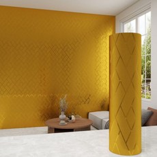 은희마법 럭셔리 인테리어 셀프 자체접착 메탈릭 벽지, 골든 그리드