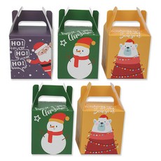 INP 聖誕方形手提盒 3款 x 5入組 9 x 9 x 15.5 cm, 混合色, 1套