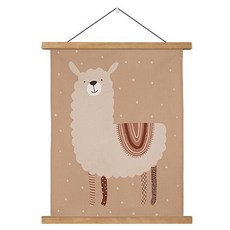 德普羅商務 北歐風舒適帆布畫框壁掛式海報 舒適駱馬, 木質