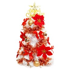 摩達客 精緻白色聖誕樹 + 飾品組 台灣製, 熱情西班牙聖誕花紅金系