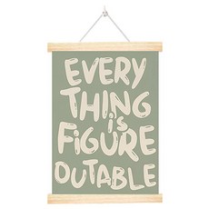 더플로우커머스 홈플로우 모던 레터링 캔버스 우드 프레임 벽걸이 포스터 미스트그린, 베이지브라운