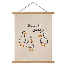 더플로우커머스 북유럽 코지 캔버스 프레임 벽걸이 포스터 덕트리오 베이지, 우드