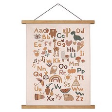 德芙洛科默斯 北歐風舒適帆布畫框壁掛式字母海報, 木質