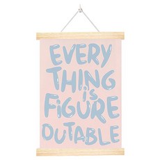 더플로우커머스 홈플로우 모던 레터링 캔버스 우드 프레임 벽걸이 포스터 스카이로즈, 베이지브라운