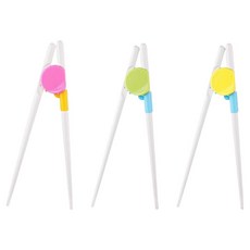 미니모 교정젓가락 3종 세트, 그린, 옐로우, 핑크, 1세트