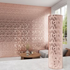은희마법 럭셔리 인테리어 셀프 자체접착 메탈릭 벽지, 로즈골드 모자이크