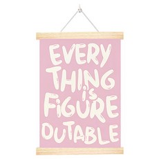 더플로우커머스 홈플로우 모던 레터링 캔버스 우드 프레임 벽걸이 포스터 소프트로즈, 베이지브라운