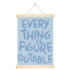 더플로우커머스 홈플로우 모던 레터링 캔버스 우드 프레임 벽걸이 포스터 파우더블루, 베이지브라운