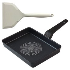 BELLOVIE 極光金方形平底鍋 + 象牙白矽膠鍋鏟組, 1套, 27cm