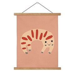 더플로우커머스 북유럽 코지 캔버스 프레임 벽걸이 포스터 코랄캣, 우드