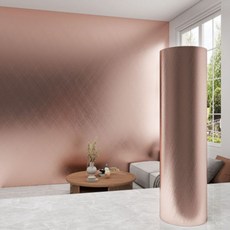 은희마법 럭셔리 인테리어 셀프 자체접착 메탈릭 벽지, 로즈 골드 퀼팅