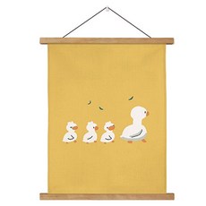 더플로우커머스 북유럽 코지 캔버스 프레임 벽걸이 포스터 퍼레이드덕, 우드