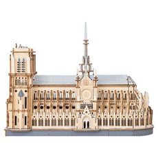ROWOOD 木製巴黎聖母院 DIY 微型模型, 混合色, 1個, 330件