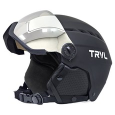 TRVL Nivious 滑雪板 滑雪 一體式護目鏡安全帽, 霧面黑, 1個