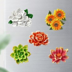 The Flow Commerce Homeflow 浪漫花朵冰箱磁鐵, 向日葵, 多肉植物, 牡丹, 蓮花, 白玫瑰