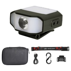999피싱 캠핑 낚시 LED 충전식 모션센서 메모리기능 헤드랜턴, 블랙, 1개