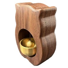 恩熙魔法 木質磁吸玄關門門鈴, 核桃貓