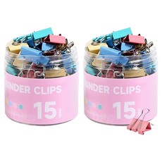 동아피엠에스 서류집게 더블클립 컬러혼합 15mm, 2개, 60개입, 미니
