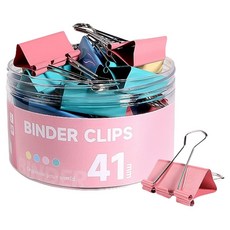 동아피엠에스 서류집게 더블클립 컬러혼합 41mm, 1개, 24개입, 특대