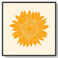 은희마법 행운 힐링 해바라기 페인팅 그림, 블랙프레임 B
