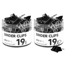 DOnG-A Pms 文件夾 長尾夾 黑色 19mm, 2個, 40入, 小